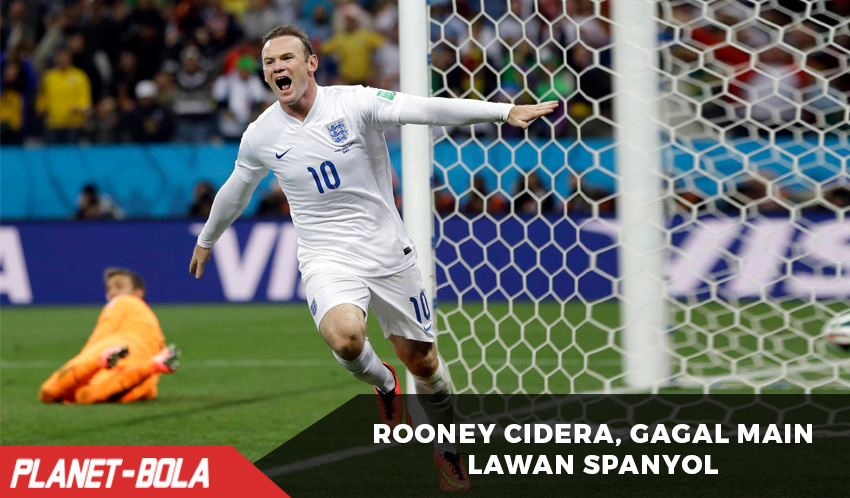 Cedera Lutut, Rooney Gagal Perkuat Inggris Melawan Spanyol