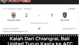Kalah Dari Chiangrai, Bali United Turun Kasta ke AFC
