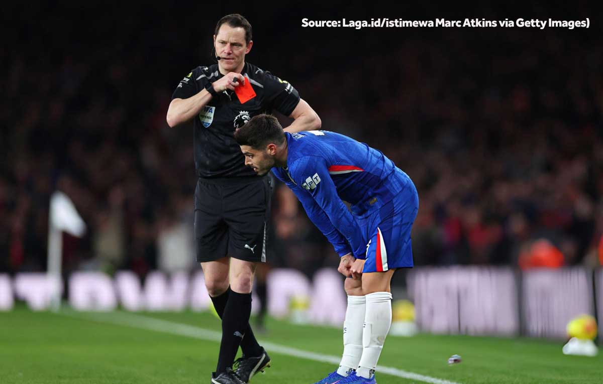 Pedro Neto kartu merah Arsenal vs Chelsea Liga Inggris