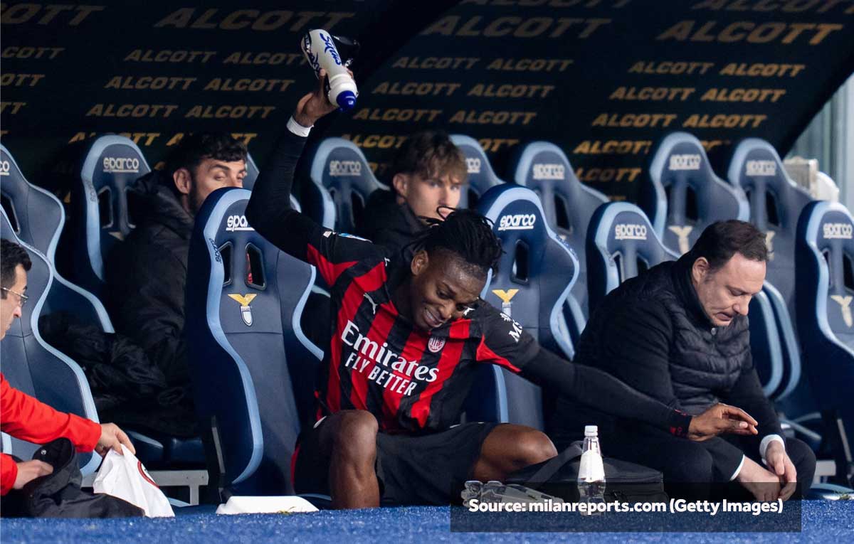 Rafael Leao marah saat diganti pada laga Lazio vs AC Milan