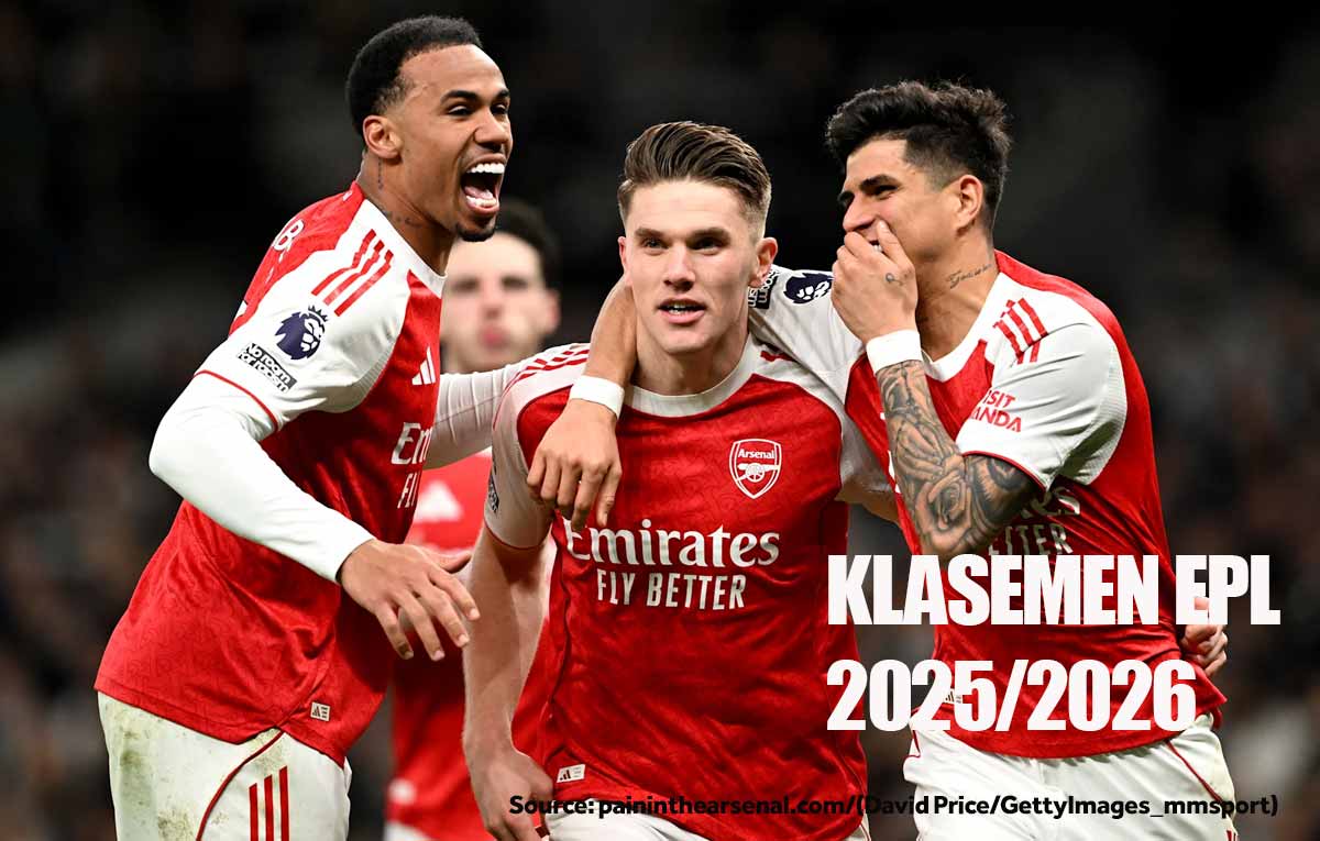 Arsenal memimpin klasemen Liga Inggris 2025/2026 setelah pekan ke-28