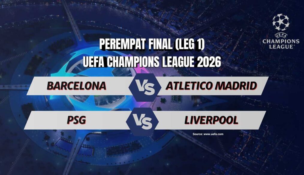 Jadwal Babak Perempat Final Liga Champions: Prediksi Barcelona vs Atletico Madrid dan PSG vs Liverpool Dini Hari Nanti