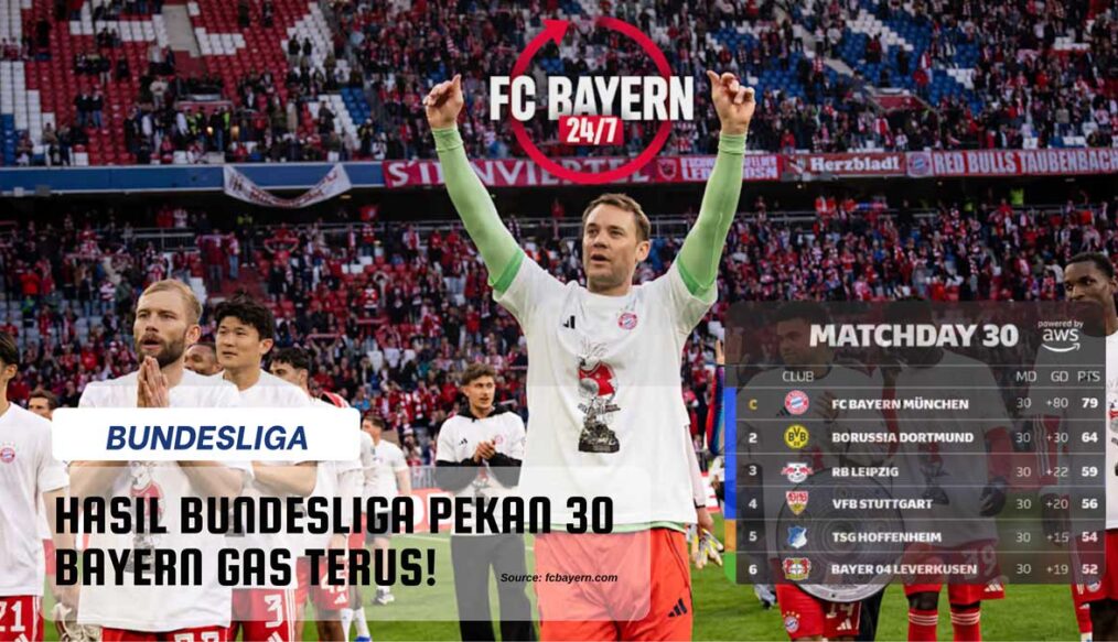 Hasil Bundesliga Pekan 30: Bayern Menang, Semakin Dekat Gelar