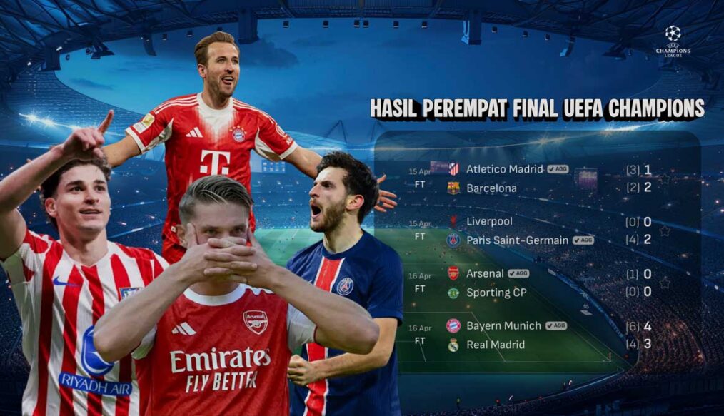 Hasil Babak Perempat Final Liga Champions: PSG & Atletico Lolos, Bayern Singkirkan Madrid, Arsenal Melaju