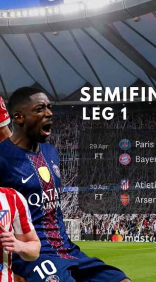 Hasil Semifinal Liga Champions Leg 1: PSG Menang Tipis, Arsenal Ditahan Atlético
