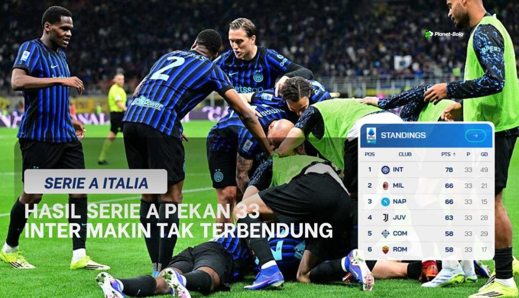 Hasil Serie A Italia Pekan 33: Inter Menang, Milan Menang, Juventus Bangkit