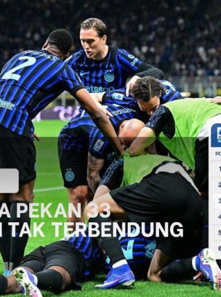 Hasil Serie A Italia Pekan 33: Inter Menang, Milan Menang, Juventus Bangkit