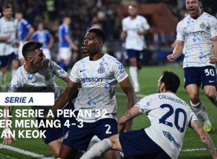 Hasil Serie A Pekan 32: Inter Menang Dramatis, Roma dan Juventus Ikut Pesta Gol
