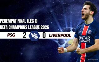 Hasil PSG vs Liverpool 2-0: Tuan Rumah Dominan, The Reds Catat Rekor Buruk
